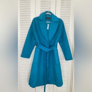 NWT- Ann Taylor, Vibrant Blue Coat with Belt